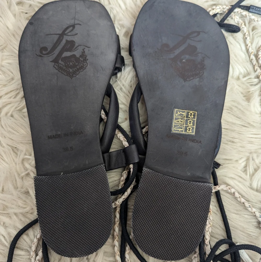 Free People Linden Wrap Sandal in Black